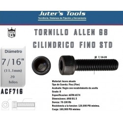 ALLEN CILINDRICO FINO 7/16-20" GRADO 8