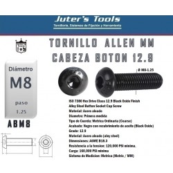 ALLEN CILINDRICO BOTON M8-1.25 GRADO 12.9