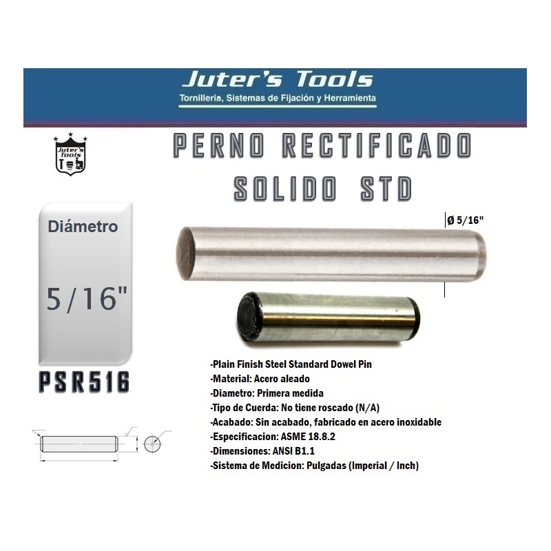 PERNO SOLIDO RECTIFICADO STD 5/16"