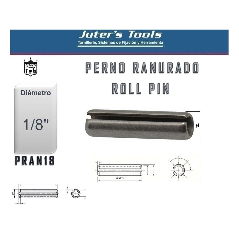 PERNO RANURADO ROOL PIN STD 1/8"