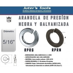 ARANDELA DE PRESÍON NEGRA Y GALVANIZADA  5/16"