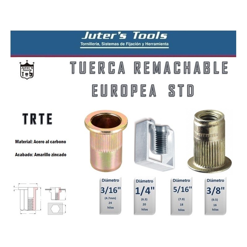 TUERCA REMACHABLE EUROPEA STD