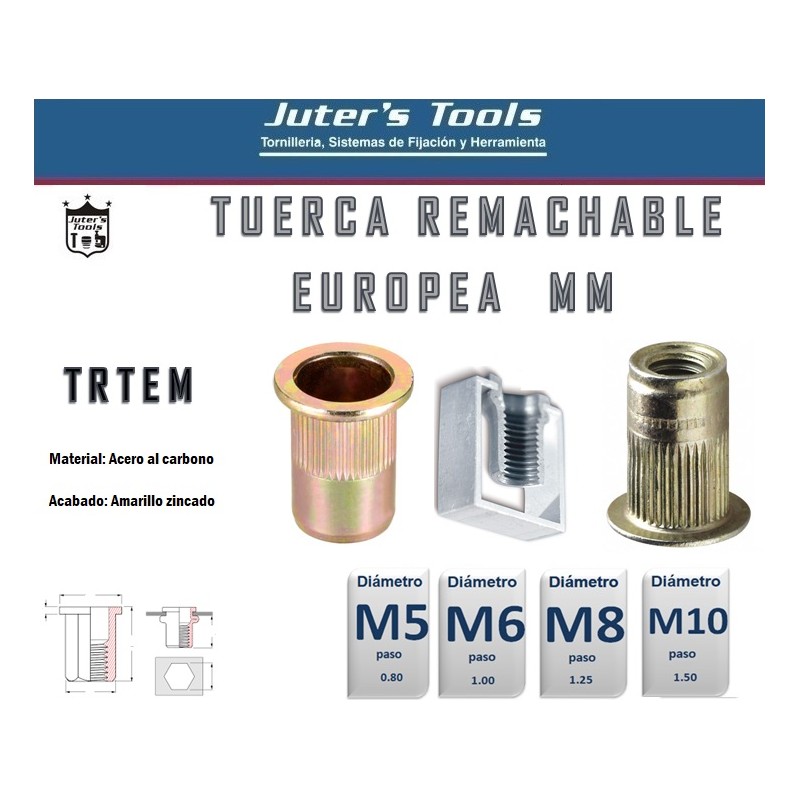 TUERCA REMACHABLE EUROPEA MM