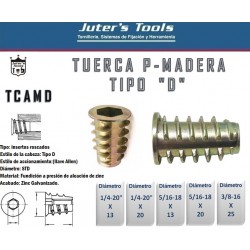 TUERCA PARA MADERA TIPO D