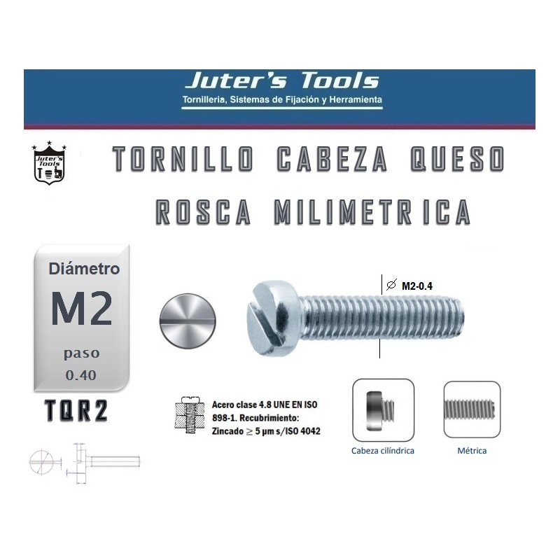 TORNILLO CABEZA TIPO QUESO M2-0.4