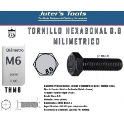TORNILLO HEXAGONAL MILIMETRICO M6-1.0