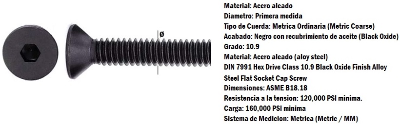 ALLEN SOCKET CABEZA PLANA MM