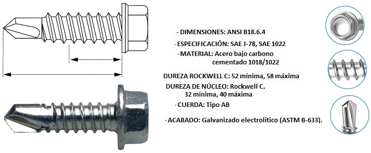 PIJA HEXAGONAL PUNTA DE BROCA